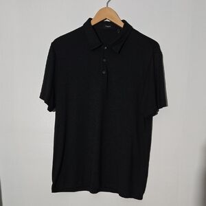 ✈️ Theory Black Men's 3 Button Polo Shirt Size L